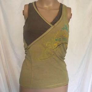 Mountain Hardwear Small Green Gray Sleeveless